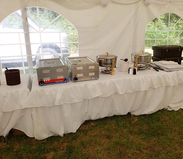 Coachman catering equipment arranged for service