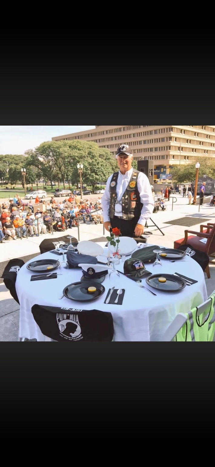 Larry Paynter at the Missing Man Table