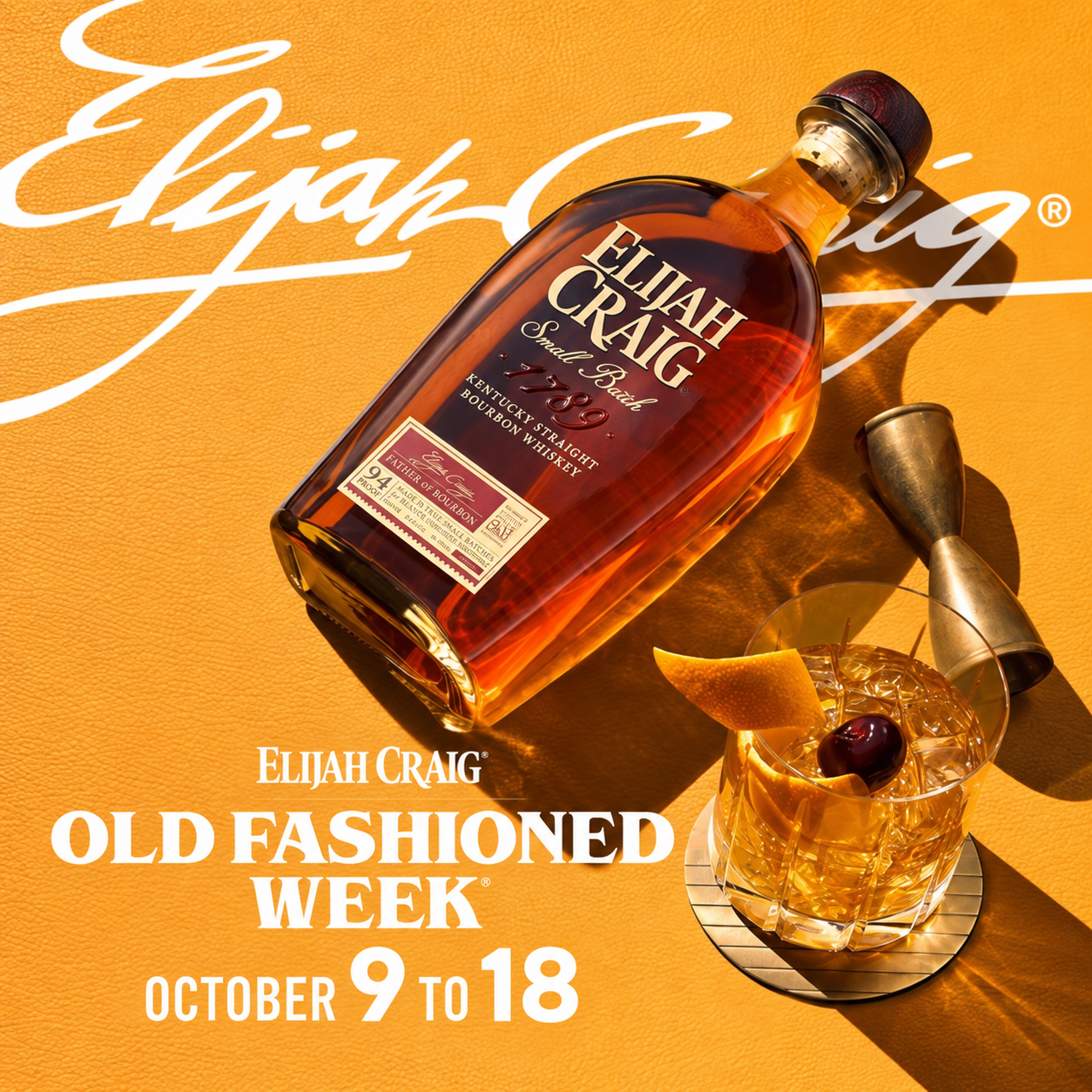 Elijah Craig Old Fashioned Week, October 9–18